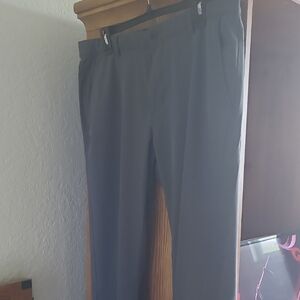 Medium Gray Flat Front Dress Pants with Belt Loops